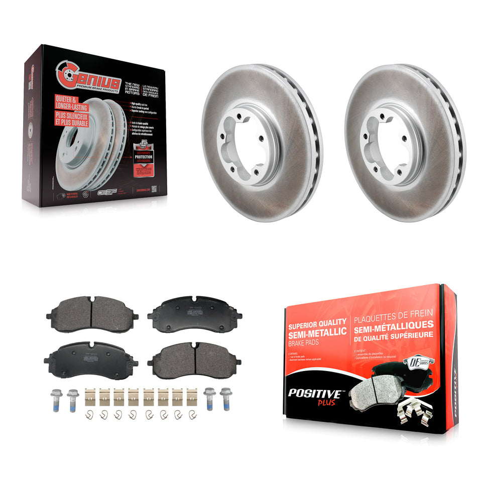 Front Coated Brake Rotor Semi-Metallic Pad Kit For Ford Transit-250 Transit-350 E-Transit KGF-103232