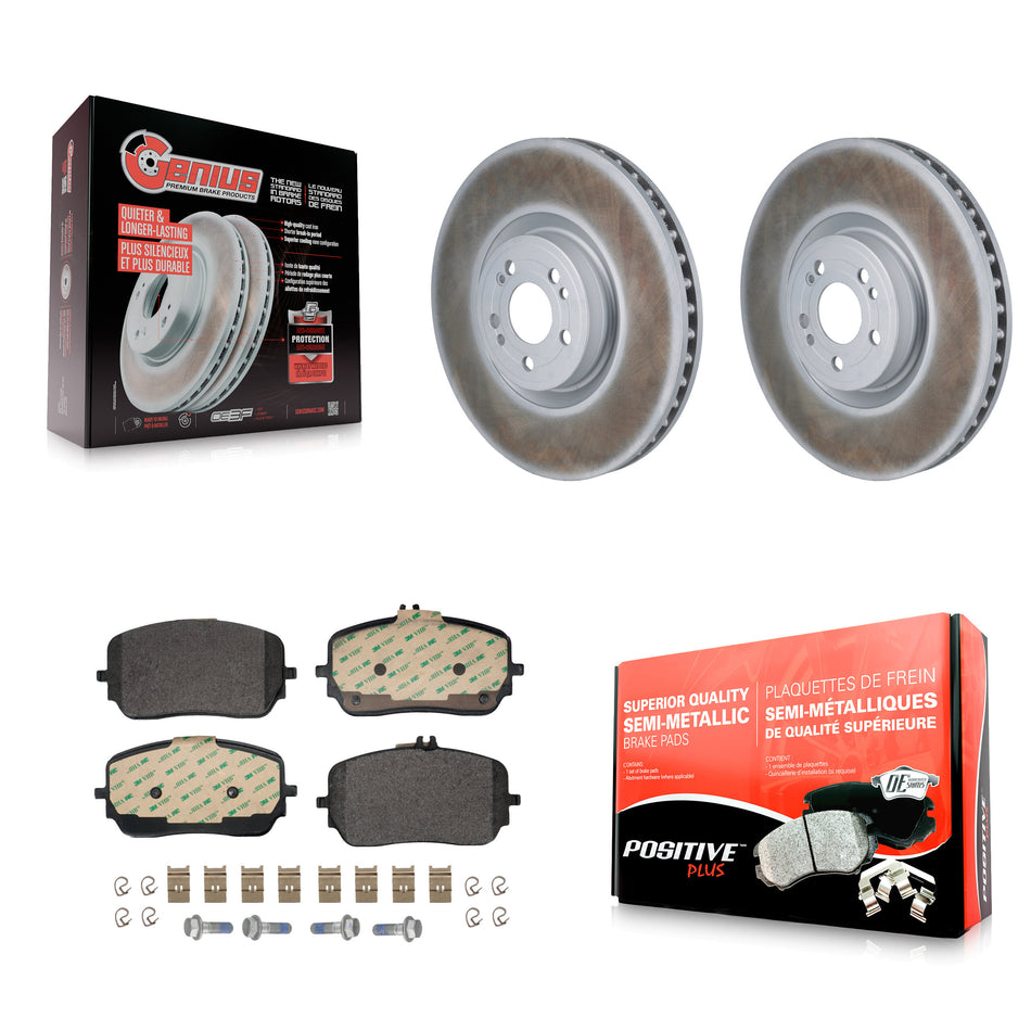 Front Coat Disc Brake Rotors Semi-Metallic Pad Kit For Mercedes-Benz GLE450 GLS450 GLS580 KGF-103245