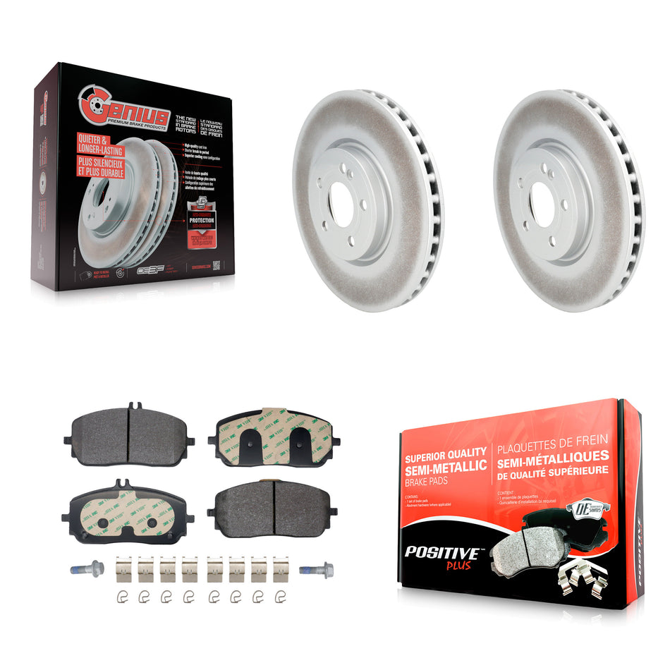 Front Coat Brake Rotors Semi-Metallic Pad Kit For Mercedes-Benz GLB250 GLA250 A220 CLA250 KGF-103247