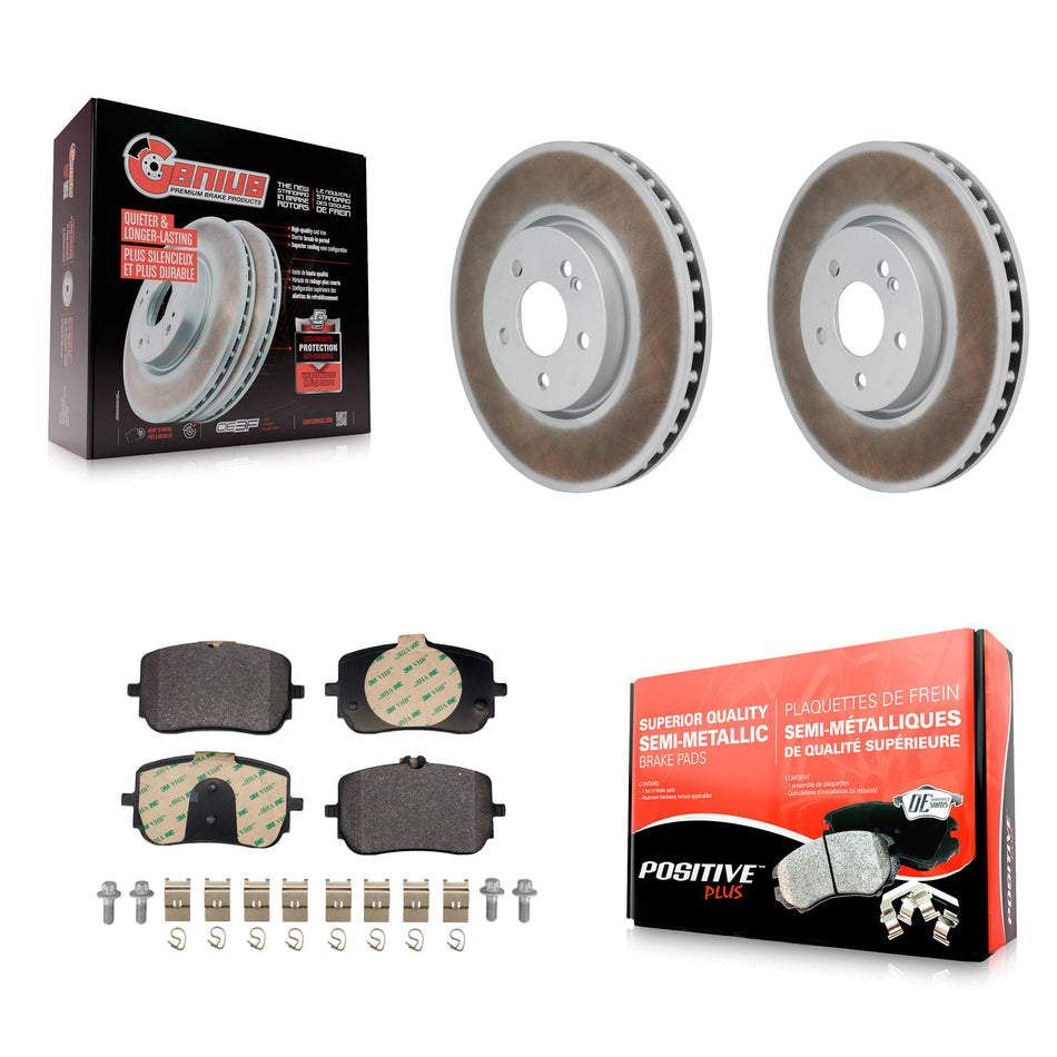 Front Coated Disc Brake Rotors And Semi-Metallic Pads Kit For Mercedes-Benz A220 CLA250 KGF-103248