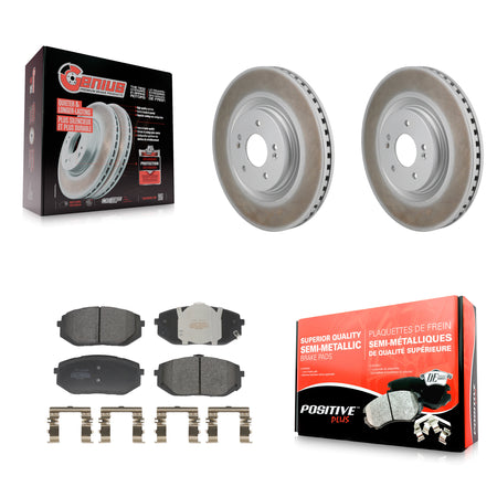 Front Coated Disc Brake Rotors And Semi-Metallic Pads Kit For Hyundai Sonata Kia K5 KGF-103250