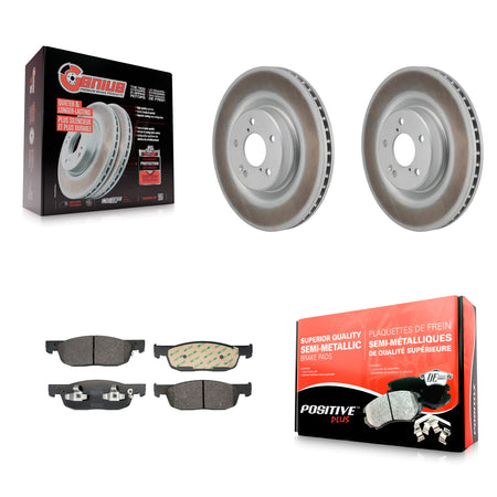 Front Coated Disc Brake Rotors And Semi-Metallic Pads Kit For 2022-2023 Acura MDX 3.5L KGF-103260