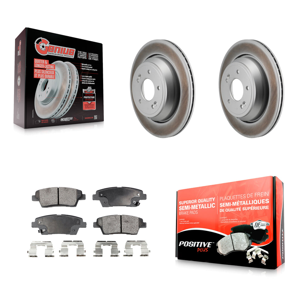 Rear Coated Disc Brake Rotors And Semi-Metallic Pads Kit For 2015 Kia K900 3.8L KGF-103270