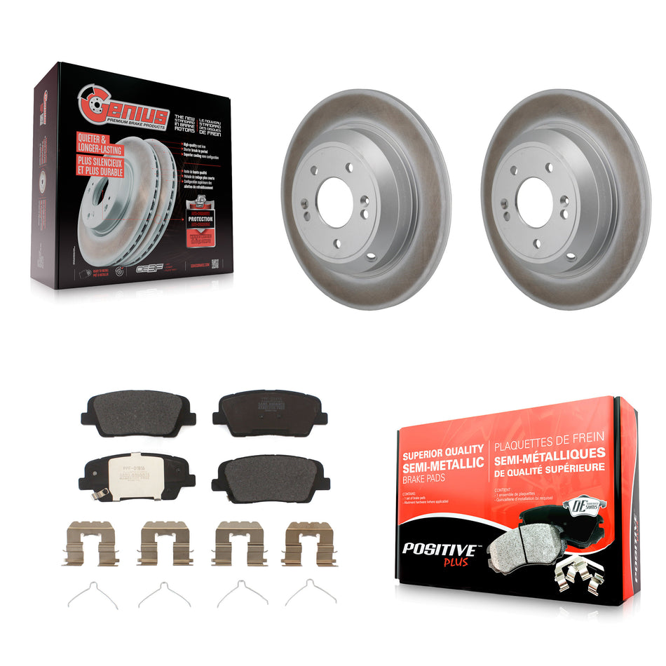 Rear Coated Disc Brake Rotors And Semi-Metallic Pads Kit For Genesis G70 Kia Stinger KGF-103274