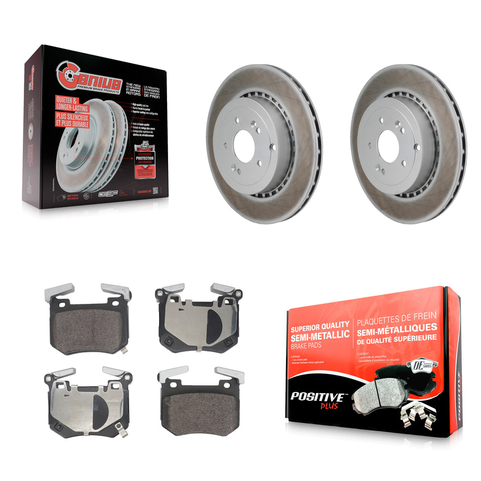 Rear Coated Disc Brake Rotors And Semi-Metallic Pads Kit For Genesis G70 Kia Stinger KGF-103275