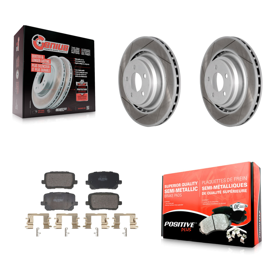 Rear Coated Disc Brake Rotors And Semi-Metallic Pads Kit For Dodge Charger KGF-103282