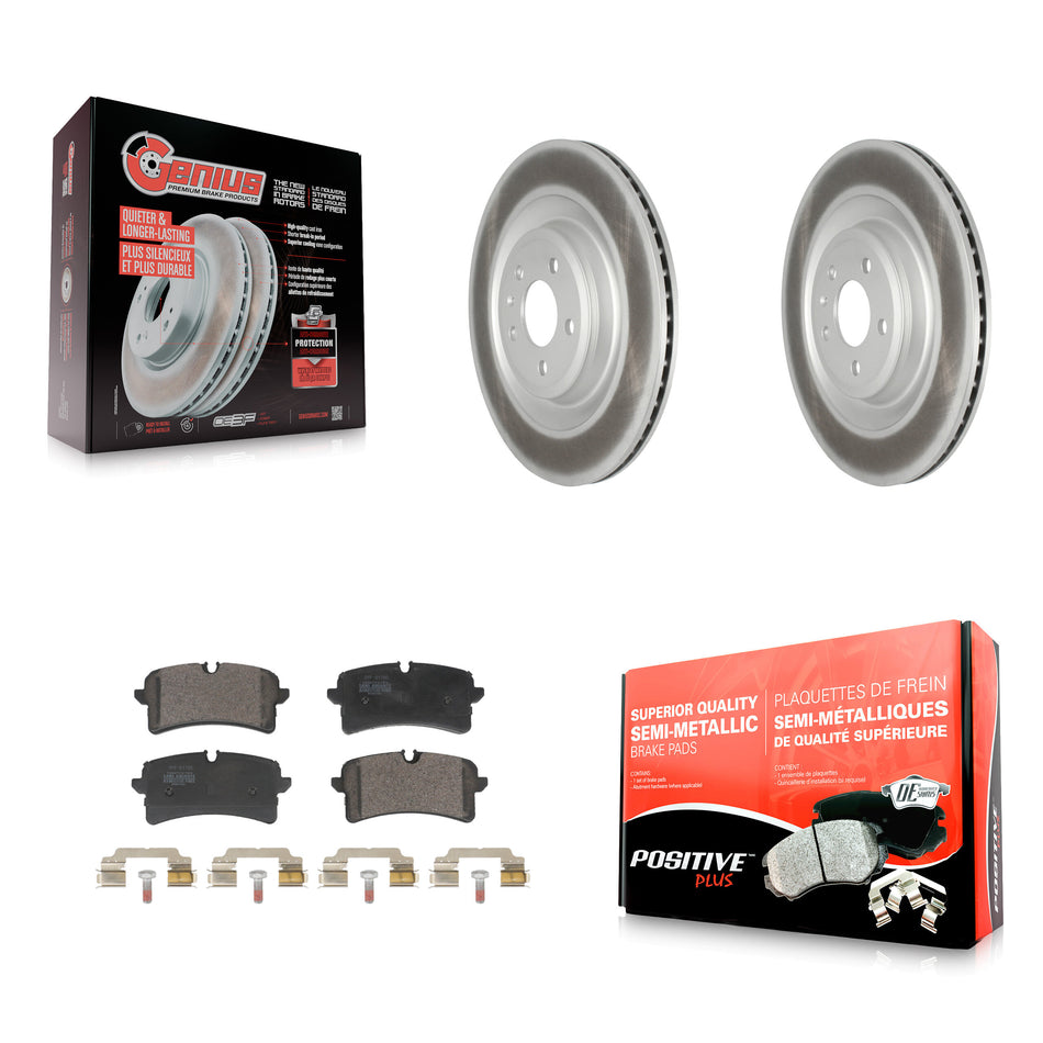 Rear Coated Disc Brake Rotors And Semi-Metallic Pads Kit For Audi S6 S7 S8 KGF-103289