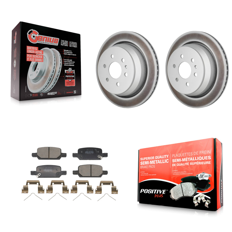 Rear Coated Brake Rotor Semi-Metallic Pad Kit For 2021-2022 Chevrolet Colorado GMC Canyon KGF-103293