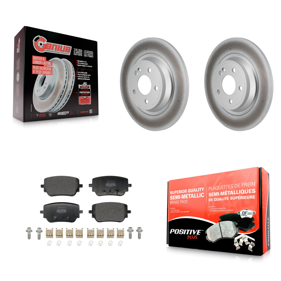 Rear Coated Brake Rotor Semi-Metallic Pad Kit For Mercedes-Benz GLB250 GLA250 EQB 350 300 KGF-103300