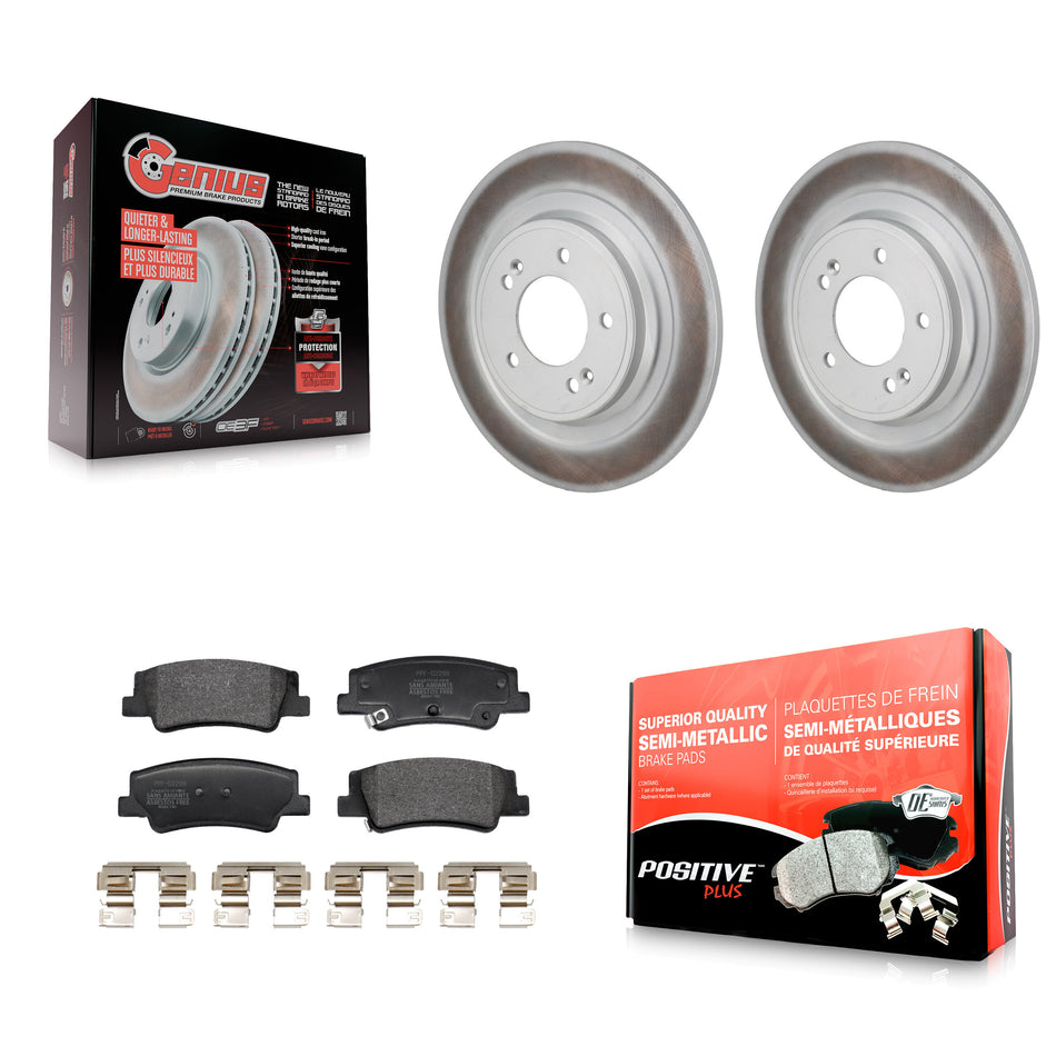 Rear Coated Disc Brake Rotors And Semi-Metallic Pads Kit For Hyundai Tucson Kia Sportage KGF-103306