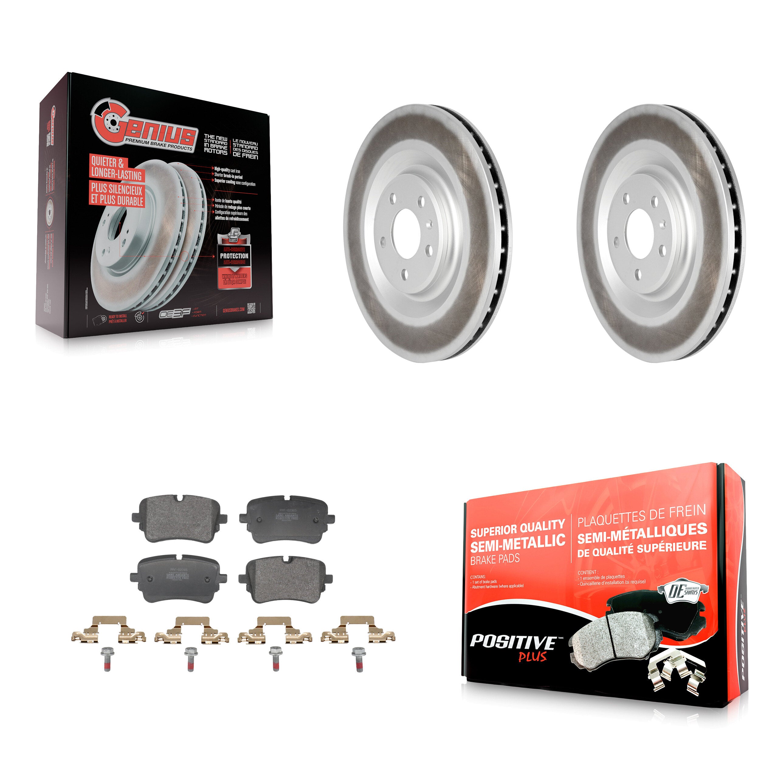 Rear Coat Brake Rotor Semi-Metallic Pad Kit For Audi Q7 Q8 e-tron Quattro SQ8 Sportback S KGF-103324