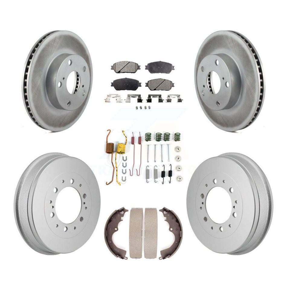 Front Rear Coated Brake Rotor Semi-Metallic Pad Drum Kit (7Pc) For 2015 Toyota Tacoma 4WD KGF-103331