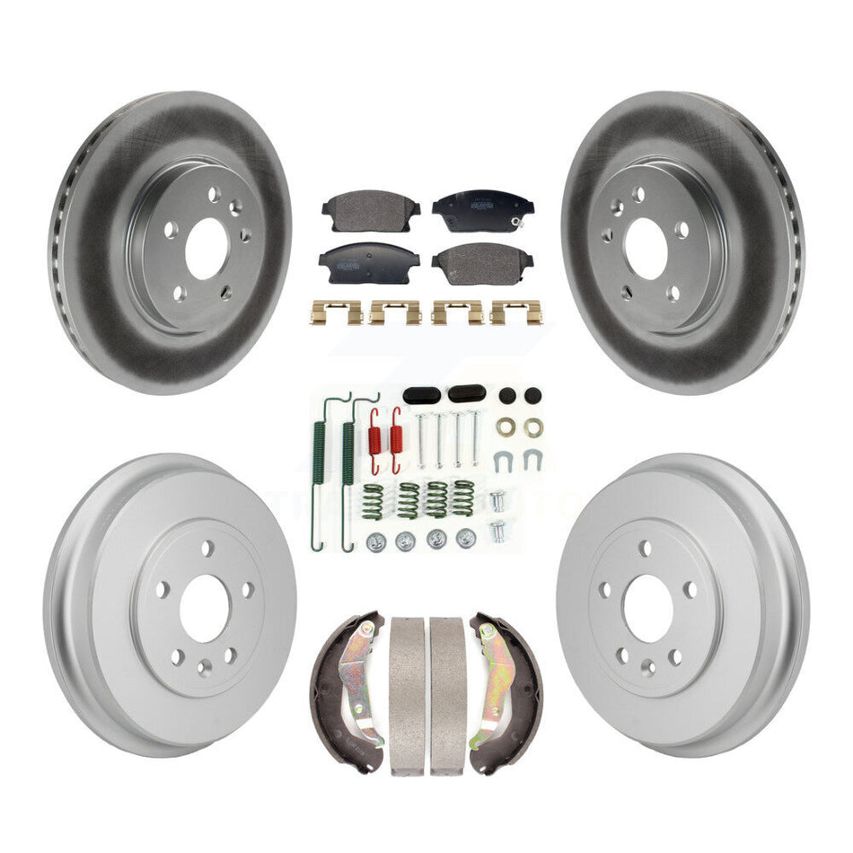 Front Rear Coated Disc Brake Rotors Semi-Metallic Pad & Drum Kit (7Pc) For Chevrolet Trax KGF-103334