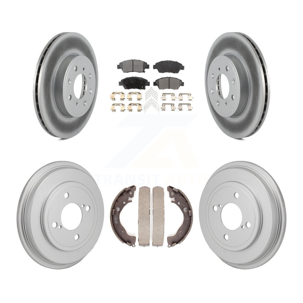 Front Rear Coated Disc Brake Rotor Semi-Metallic Pad And Drum Kit For 2015-2020 Honda Fit KGF-103340