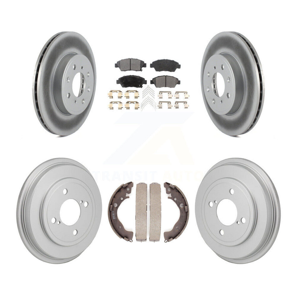 Front Rear Coated Disc Brake Rotor Semi-Metallic Pad And Drum Kit For 2015-2020 Honda Fit KGF-103340