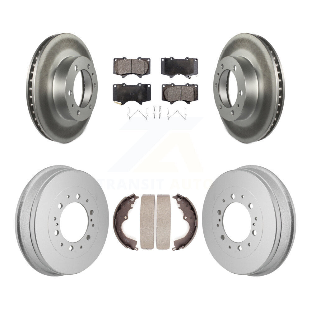 Front Rear Coated Disc Brake Rotors Semi-Metallic Pads And Drum Kit For Toyota Tacoma KGF-103341