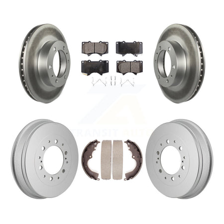 Front Rear Coated Disc Brake Rotors Semi-Metallic Pads And Drum Kit For Toyota Tacoma KGF-103341