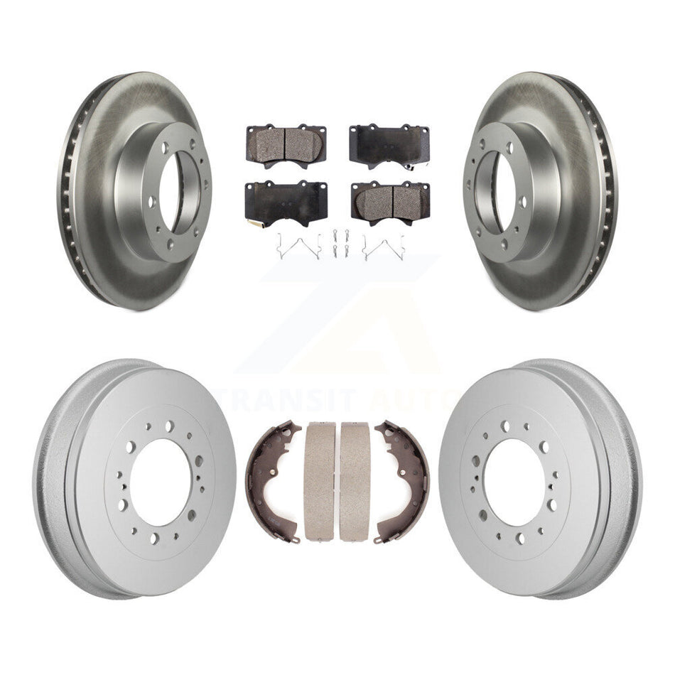 Front Rear Coated Disc Brake Rotors Semi-Metallic Pads And Drum Kit For Toyota Tacoma KGF-103341