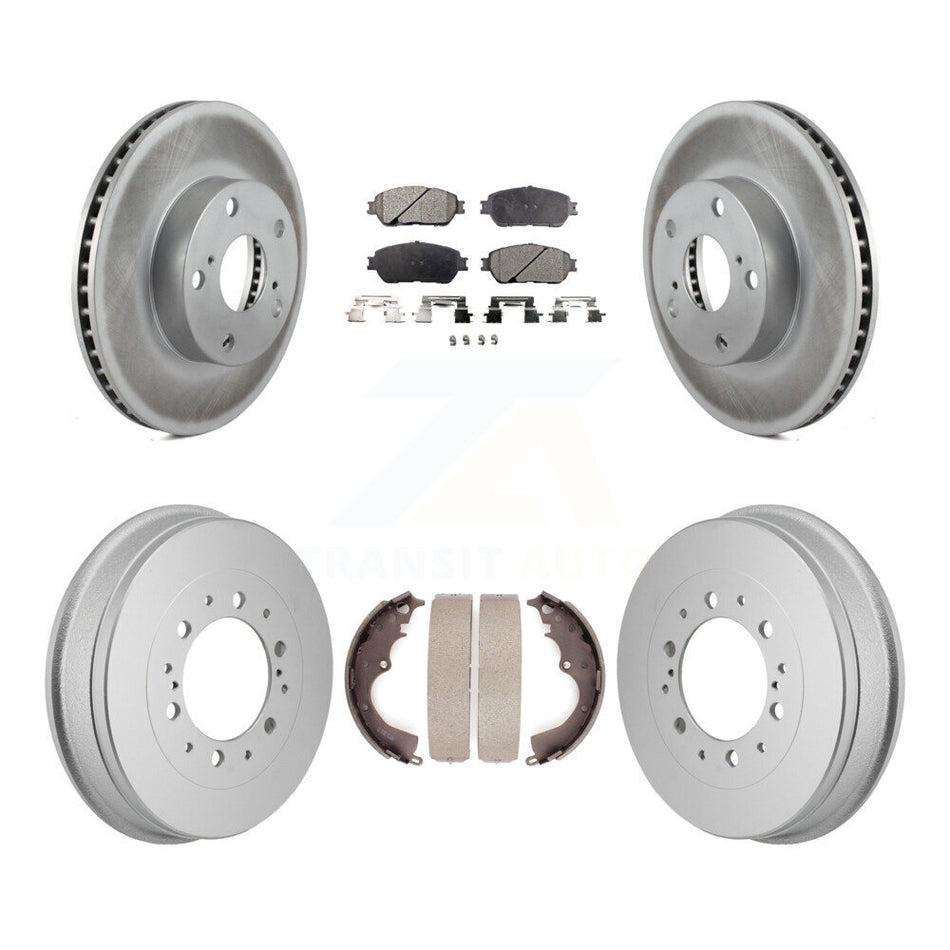Front Rear Coated Disc Brake Rotors Semi-Metallic Pad Drum Kit For 2015 Toyota Tacoma 4WD KGF-103342