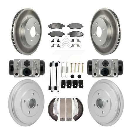 Front Rear Coat Brake Rotors Semi-Metallic Pad Drum Kit (9Pc) For Nissan Micra Versa Note KGF-103347
