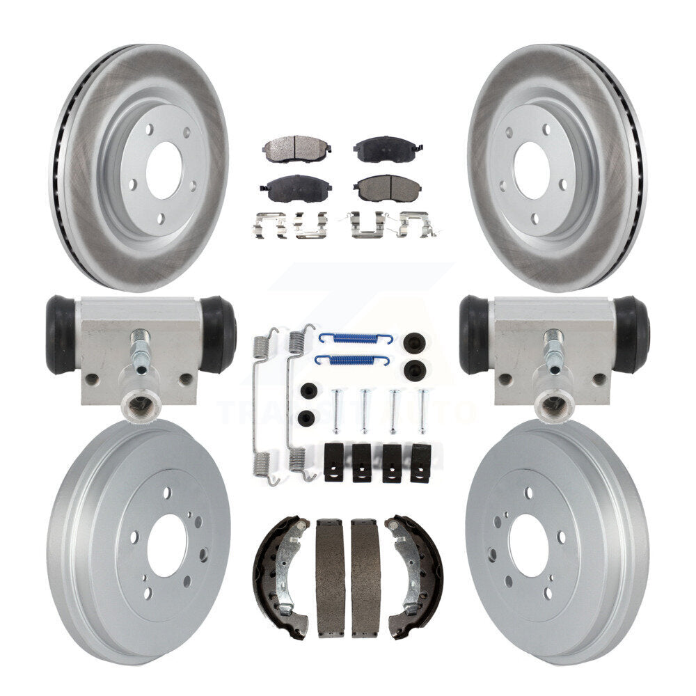 Front Rear Coated Disc Brake Rotor Semi-Metallic Pad And Drum Kit (9Pc) For Nissan Sentra KGF-103357