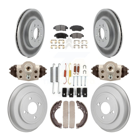 Front Rear Coat Disc Brake Rotor Semi-Metallic Pad Drum Kit (9Pc) For 2015-2019 Honda Fit KGF-103358