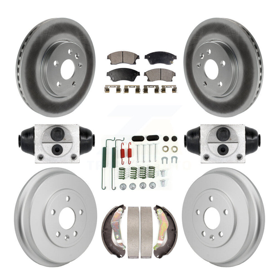 Front Rear Coat Brake Rotor Semi-Metallic Pad Drum Kit (9Pc) For 13-14 Chevrolet Sonic RS KGF-103359