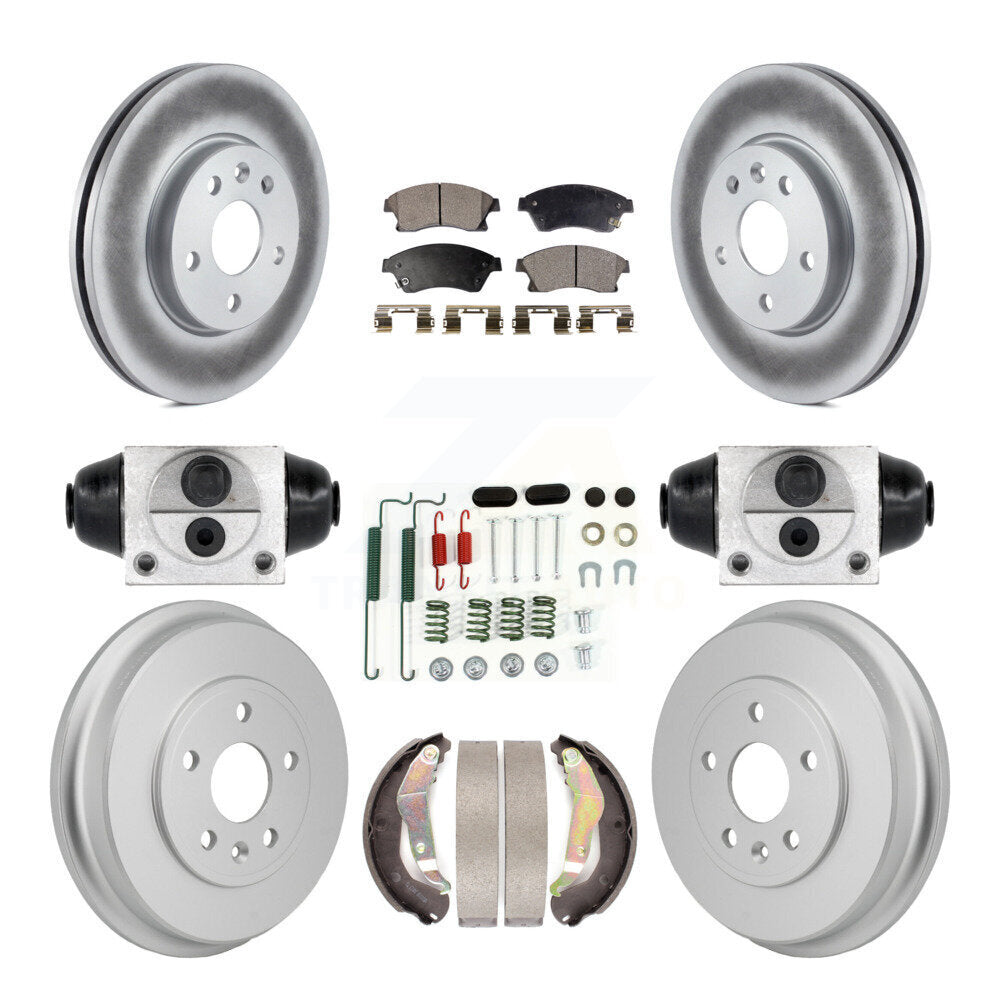 Front Rear Coated Disc Brake Rotor Semi-Metallic Pad & Drum Kit (9Pc) For Chevrolet Sonic KGF-103360
