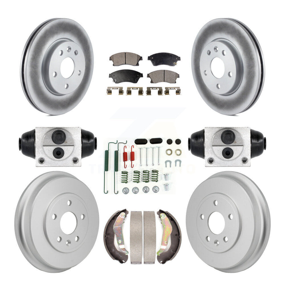 Front Rear Coated Disc Brake Rotor Semi-Metallic Pad & Drum Kit (9Pc) For Chevrolet Sonic KGF-103360