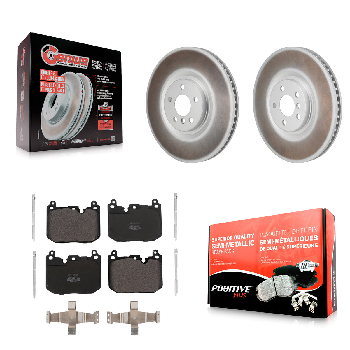 Front Coated Brake Rotors Semi-Metallic Pad Kit For Mini Cooper Countryman BMW X2 Clubman KGF-103365