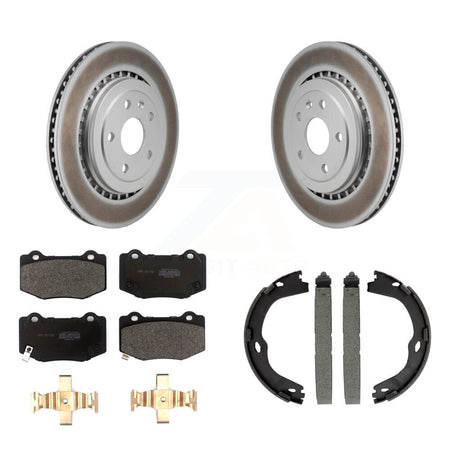 Rear Disc Coated Rotors Semi-Metallic Pads And Parking Shoes Kit For Chevrolet Camaro ATS KGF-103369