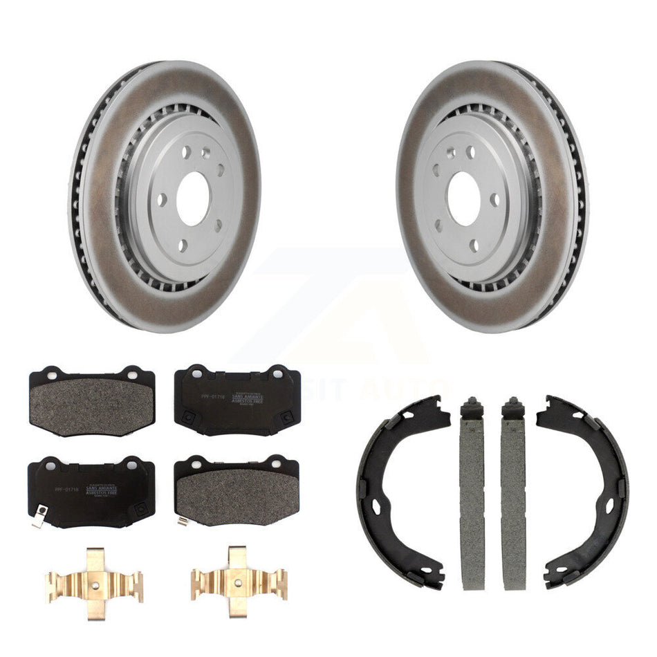 Rear Disc Coated Rotors Semi-Metallic Pads And Parking Shoes Kit For Chevrolet Camaro ATS KGF-103369