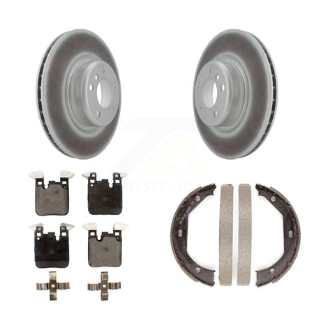 Rear Disc Coated Rotors Semi-Metallic Pads And Parking Shoes Kit For BMW 328i 320i xDrive KGF-103377