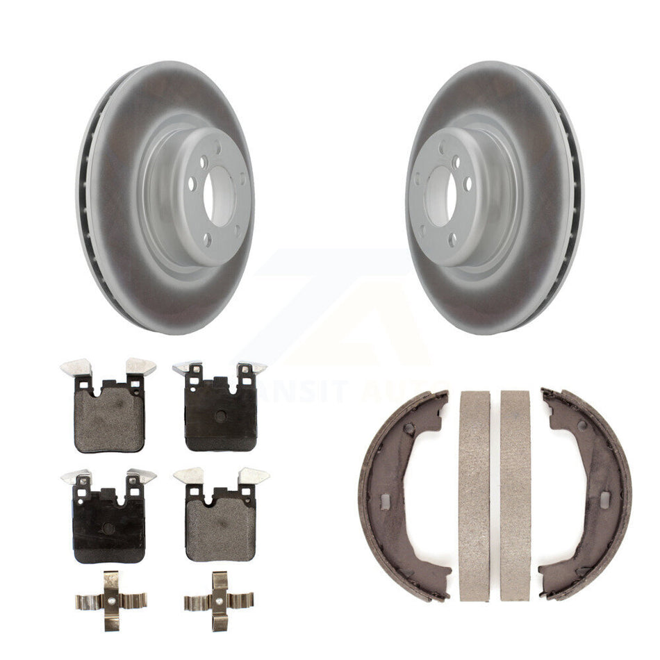 Rear Disc Coated Rotors Semi-Metallic Pads And Parking Shoes Kit For BMW 230i xDrive 228i KGF-103378
