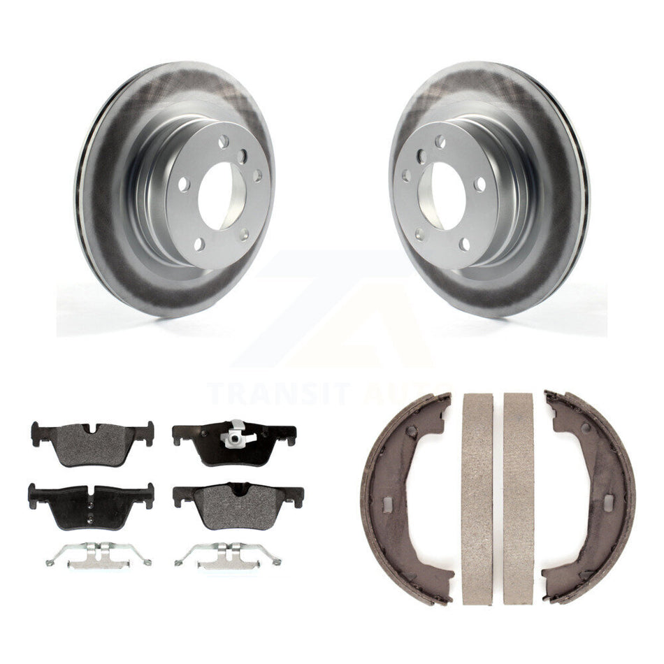 Rear Disc Coated Rotors Semi-Metallic Pads And Parking Shoes Kit For BMW 230i xDrive 228i KGF-103383