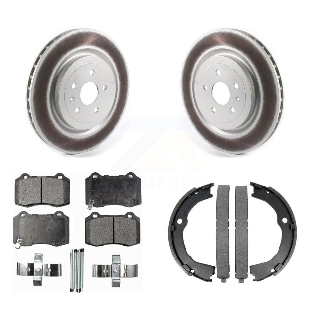 Rear Disc Coated Rotors Semi-Metallic Pads And Parking Shoes Kit For Chevrolet Camaro CTS KGF-103412