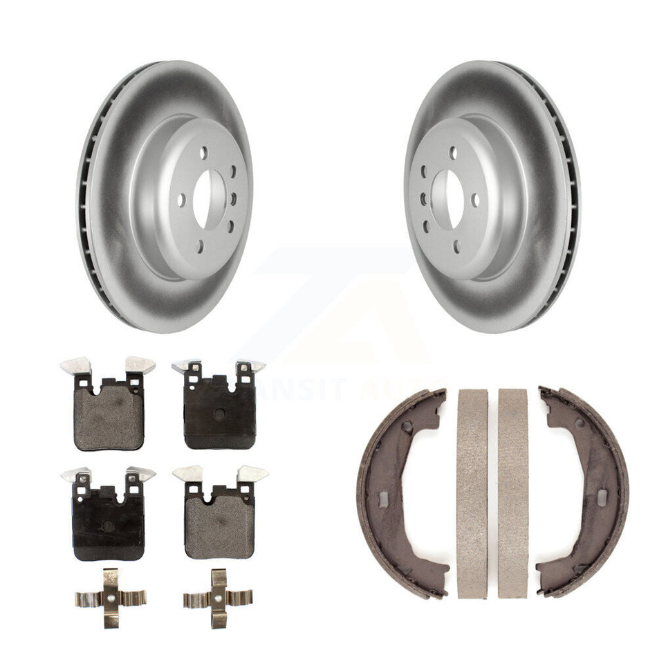 Rear Disc Coated Rotors Semi-Metallic Pads And Parking Shoes Kit For BMW 428i xDrive 328i KGF-103430