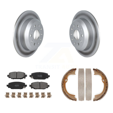Rear Disc Coated Rotors Semi-Metallic Pads And Parking Shoes Kit For Jeep Wrangler Sport KGF-103448