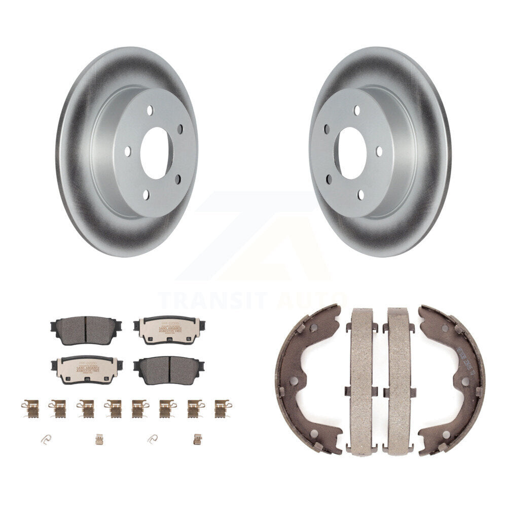 Rear Disc Coated Rotors Semi-Metallic Pads And Parking Brake Shoes Kit For Nissan Altima KGF-103455