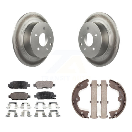 Rear Disc Coated Rotors Semi-Metallic Pads And Parking Shoes Kit For Nissan Altima Maxima KGF-103457