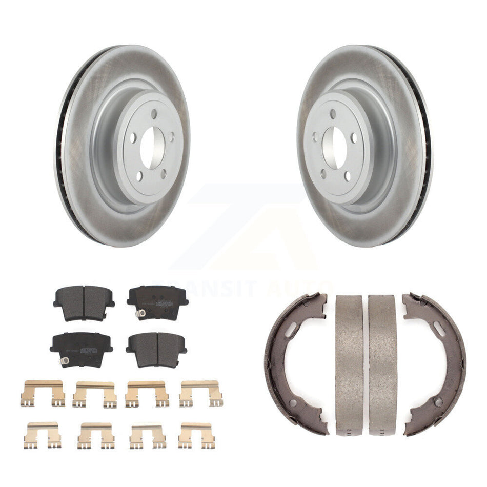Rear Disc Coated Rotors Semi-Metallic Pads And Parking Shoes Kit For Dodge Charger Magnum KGF-103462