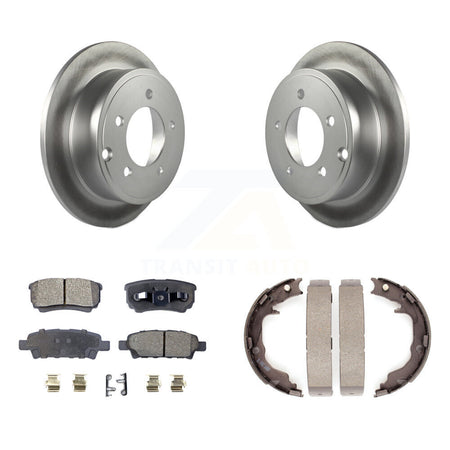 Rear Disc Coated Rotors Semi-Metallic Pads & Parking Shoes Kit For Jeep Patriot Dodge 200 KGF-103473