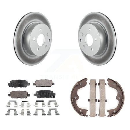 Rear Disc Coated Rotors Semi-Metallic Pads & Parking Shoes Kit For INFINITI Nissan Maxima KGF-103498