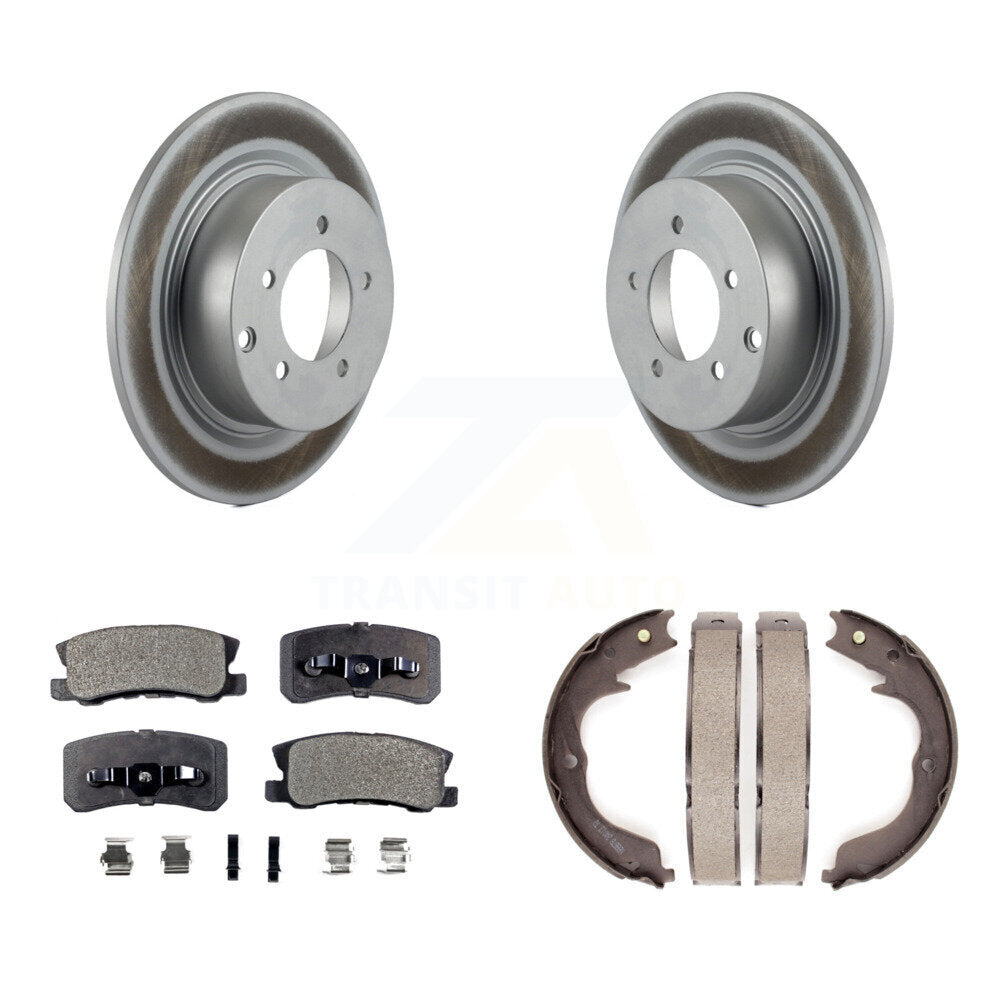 Rear Disc Coated Rotors Semi-Metallic Pads And Parking Shoes Kit For Mitsubishi Outlander KGF-103563