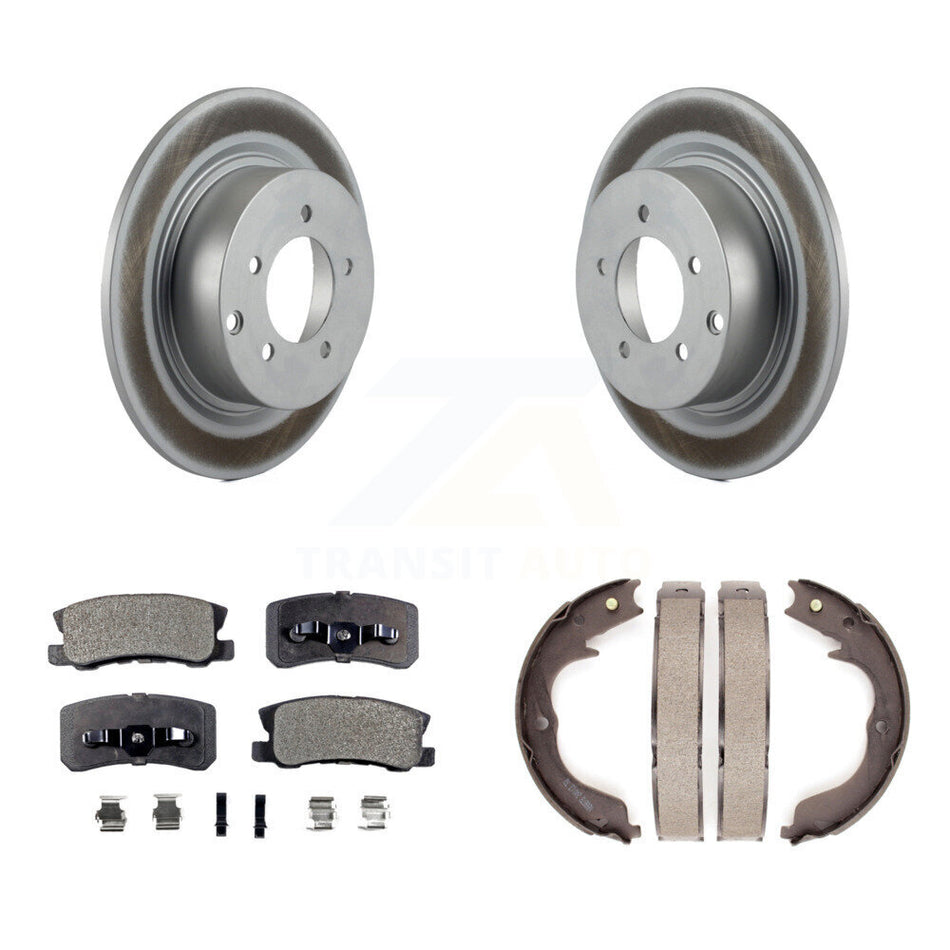 Rear Disc Coated Rotors Semi-Metallic Pads And Parking Shoes Kit For Mitsubishi Outlander KGF-103563