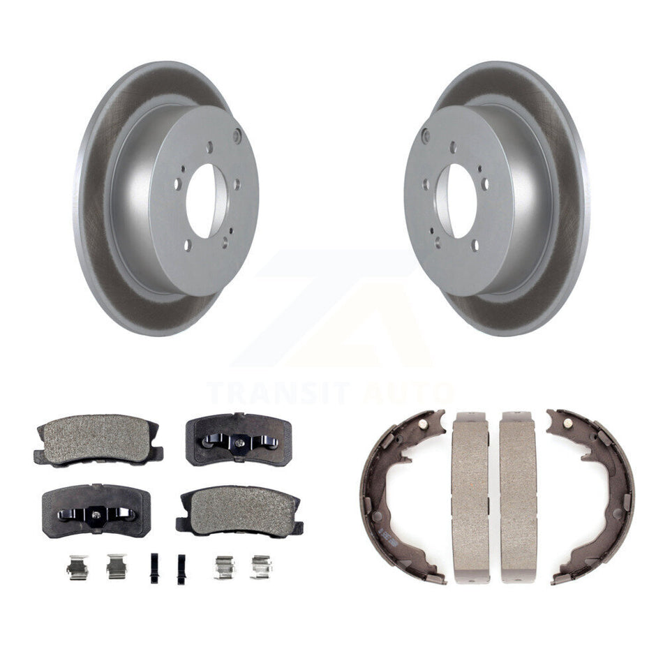 Rear Disc Coated Rotors Semi-Metallic Pads And Parking Shoes Kit For Mitsubishi Outlander KGF-103564
