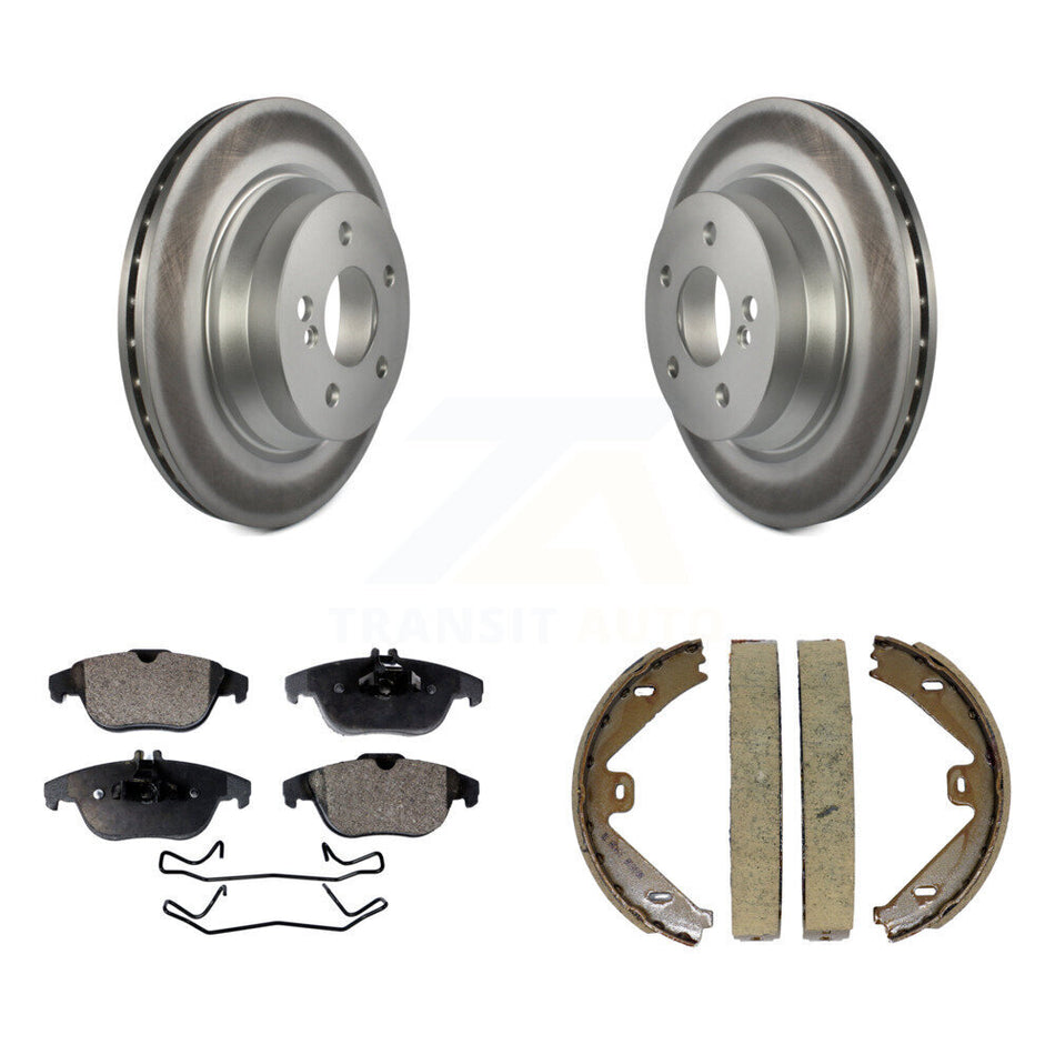Rear Disc Coated Rotors Semi-Metallic Pads And Parking Shoes Kit For Mercedes-Benz GLK350 KGF-103571