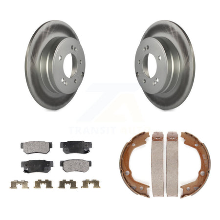 Rear Disc Coated Rotors Semi-Metallic Pads And Parking Shoes Kit For Hyundai Sonata 3.3L KGF-103584