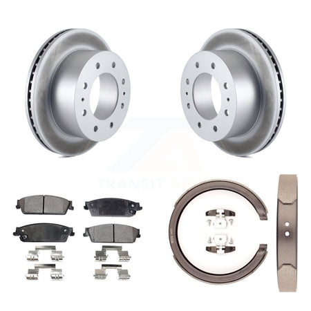 Rear Disc Coated Rotors Semi-Metallic Pads Parking Shoes Kit For Chevrolet Silverado 1500 KGF-103589