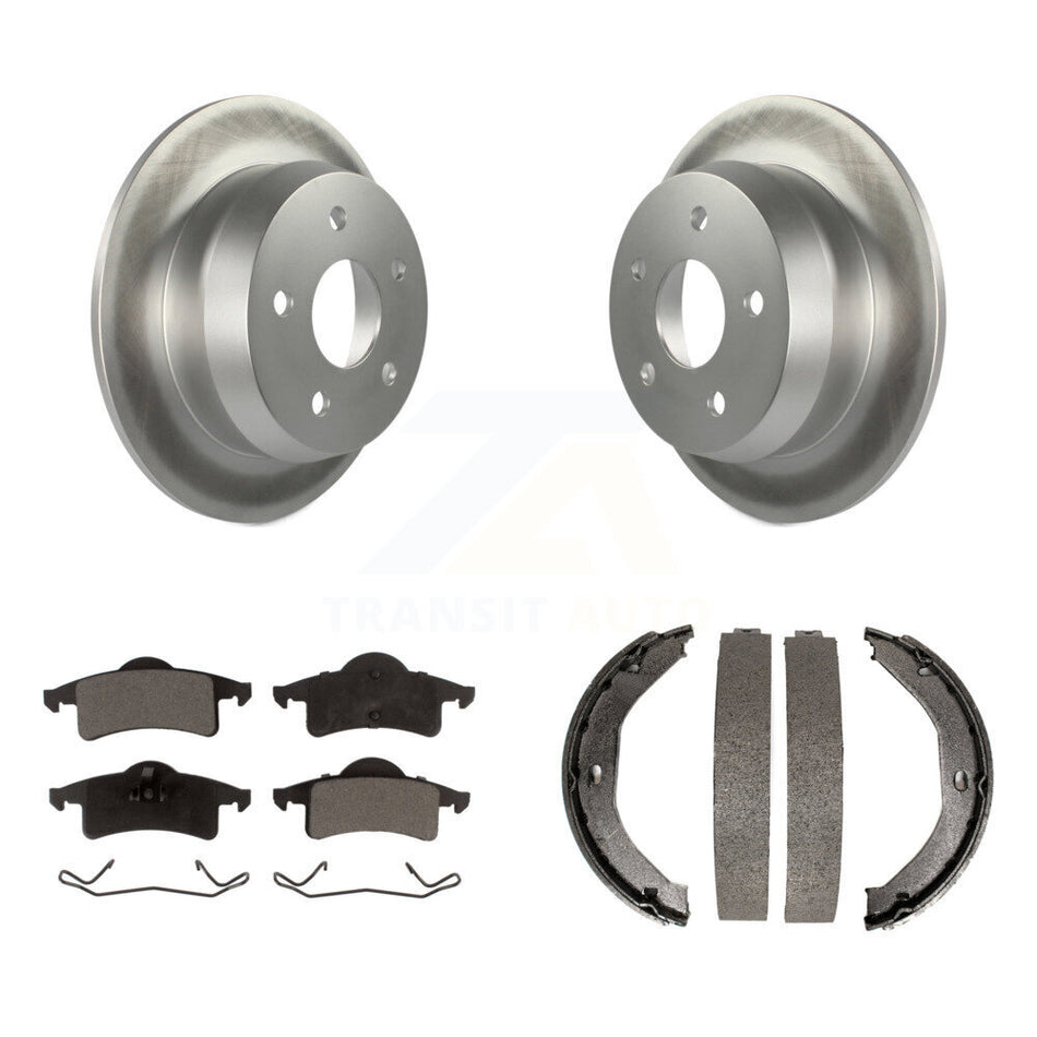 Rear Disc Coated Rotors Semi-Metallic Pads And Parking Shoes Kit For Jeep Grand Cherokee KGF-103593
